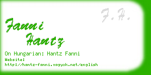 fanni hantz business card
